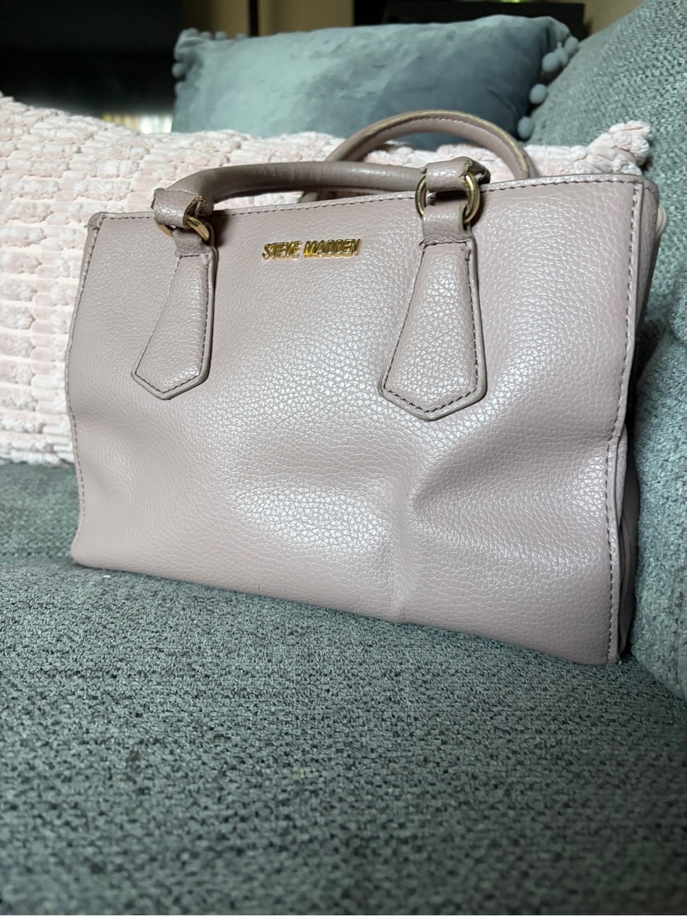 Steve Madden Light Blush Pebbled Leather Satchel